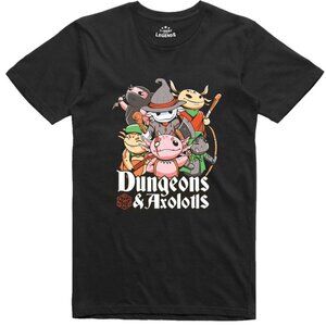 Dungeons & Axolotls T-Shirt | Cute Axolotl DnD Party Tee | Tabletop RPG Fantasy